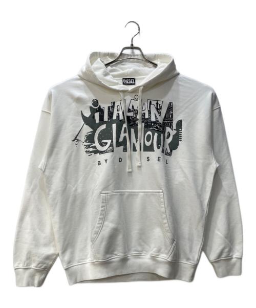 DIESEL（ディーゼル）DIESEL (ディーゼル) パーカー ホワイト サイズ:Lの古着・服飾アイテム