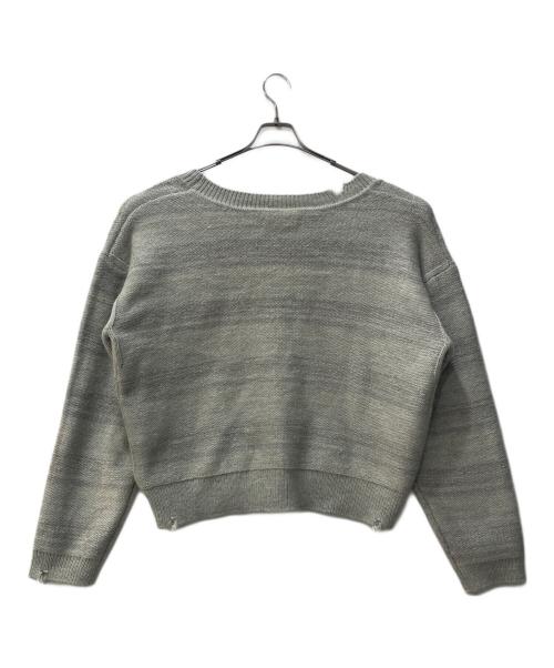 SandWaterr（サンドウォーター）SANDWATERR (サンドウォーター) ダメージ加工Vネックセーター グレー サイズ:Mの古着・服飾アイテム