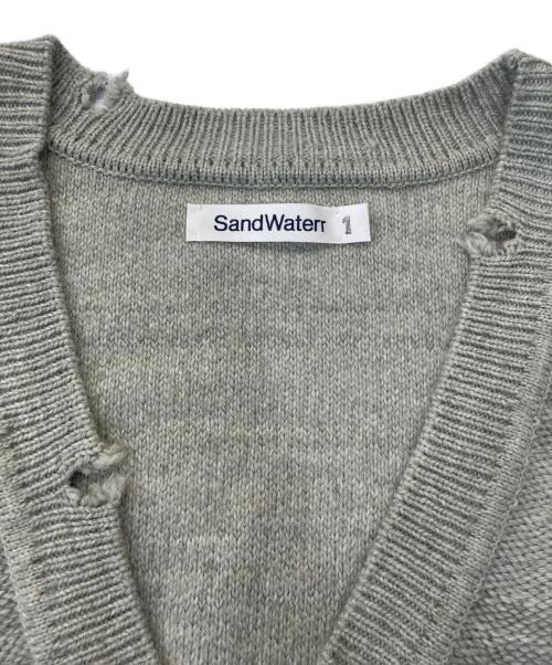 SandWaterr（サンドウォーター）SANDWATERR (サンドウォーター) ダメージ加工Vネックセーター グレー サイズ:Mの古着・服飾アイテム