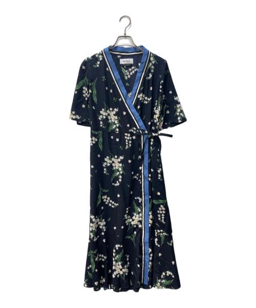MUVEIL（ミュベール）MUVEIL (ミュベール) すずらんプリントワンピース ネイビー サイズ:36の古着・服飾アイテム