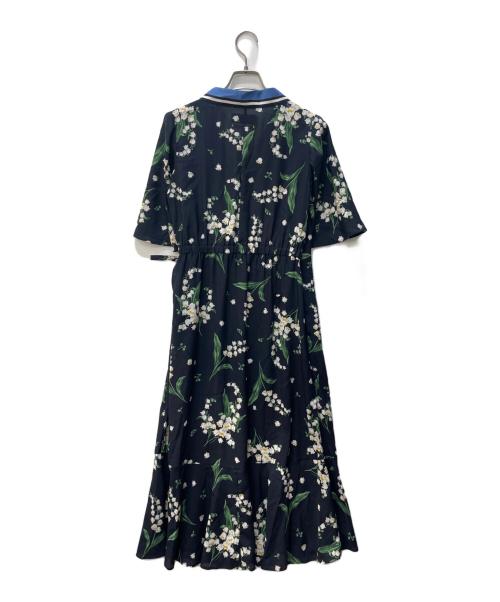 MUVEIL（ミュベール）MUVEIL (ミュベール) すずらんプリントワンピース ネイビー サイズ:36の古着・服飾アイテム