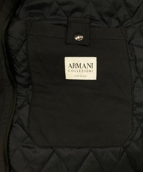ARMANI COLLEZIONI（アルマーニ コレツィオーニ）ARMANI COLLEZIONI (アルマーニ コレツィオーニ) ジップアップスタンドカラーコート ブラック サイズ:50の古着・服飾アイテム