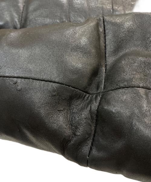 AVIREX（アヴィレックス）AVIREX (アヴィレックス) ラムレザーフーデッドダウンジャケット ブラック サイズ:Mの古着・服飾アイテム