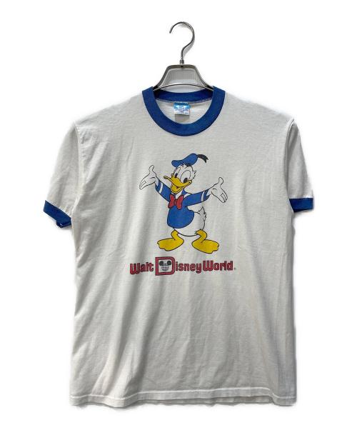 DISNEY（ディズニー）Disney (ディズニー) リンガーTシャツ ホワイト サイズ:Lの古着・服飾アイテム