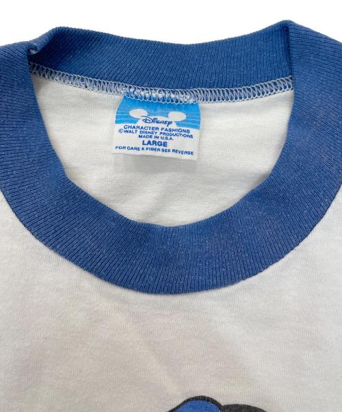 DISNEY（ディズニー）Disney (ディズニー) リンガーTシャツ ホワイト サイズ:Lの古着・服飾アイテム