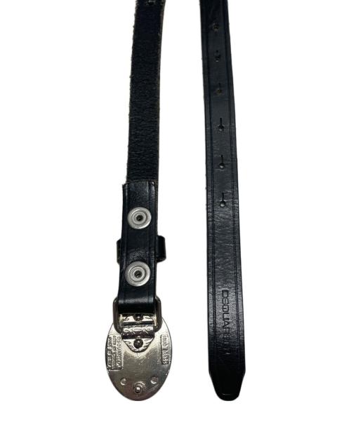 DSQUARED2（ディースクエアード）DSQUARED2 (ディースクエアード) ロゴ入りレザーベルト ブラックの古着・服飾アイテム