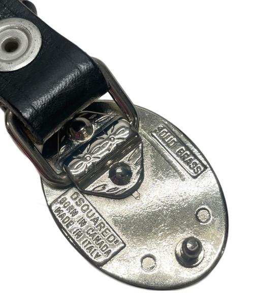 DSQUARED2（ディースクエアード）DSQUARED2 (ディースクエアード) ロゴ入りレザーベルト ブラックの古着・服飾アイテム