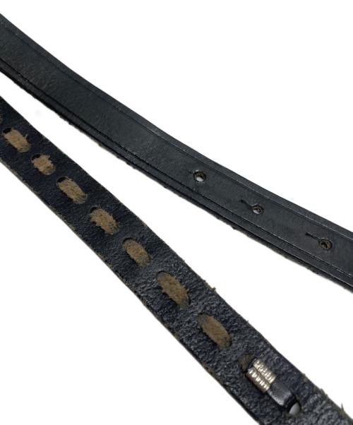 DSQUARED2（ディースクエアード）DSQUARED2 (ディースクエアード) ロゴ入りレザーベルト ブラックの古着・服飾アイテム