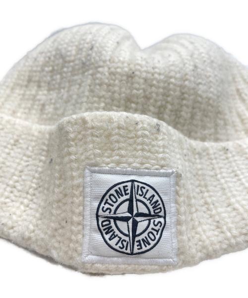 STONE ISLAND（ストーンアイランド）STONE ISLAND (ストーンアイランド) リブニット ビーニー ホワイトの古着・服飾アイテム
