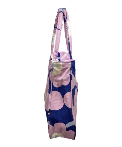 marimekko（マリメッコ）marimekko (マリメッコ) キャンバストートバッグ ピンク×ネイビー 未使用品の古着・服飾アイテム
