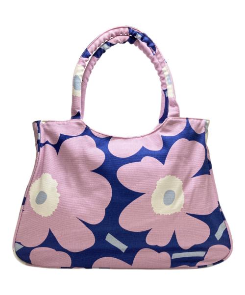 marimekko（マリメッコ）marimekko (マリメッコ) キャンバストートバッグ ピンク×ネイビー 未使用品の古着・服飾アイテム