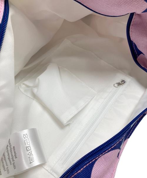 marimekko（マリメッコ）marimekko (マリメッコ) キャンバストートバッグ ピンク×ネイビー 未使用品の古着・服飾アイテム