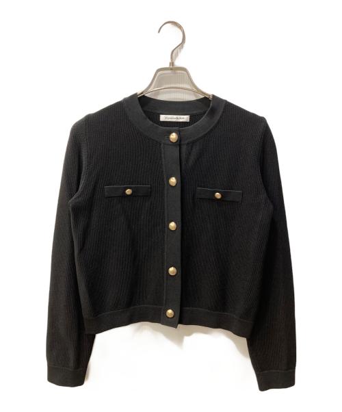 M-PREMIER（エムプルミエ）M-PREMIER (エムプルミエ) ゴールドボタンニットジャケット ブラック サイズ:34Pの古着・服飾アイテム