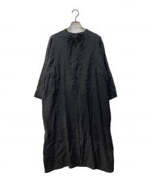 YARRA（ヤラ）の古着「リネンブラウスワンピース」｜ブラック