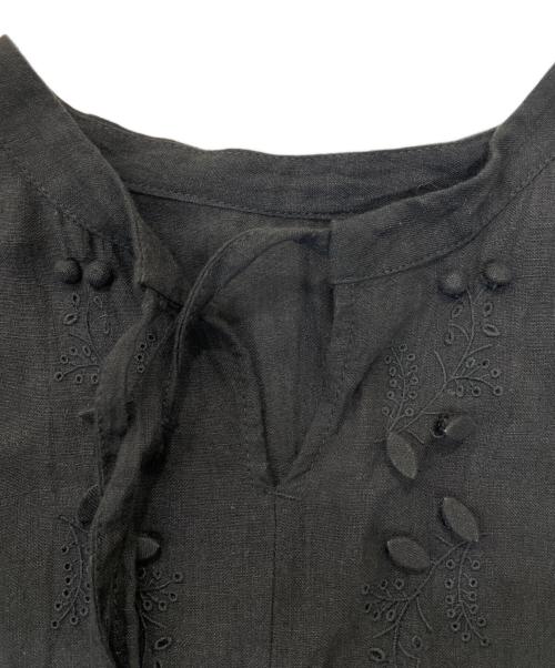 YARRA（ヤラ）YARRA (ヤラ) リネンブラウスワンピース ブラック サイズ:FREEの古着・服飾アイテム