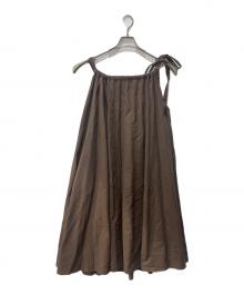 THE FACTORY（ザ ファクトリー）の古着「リネンキャミソールワンピース」｜ブラウン