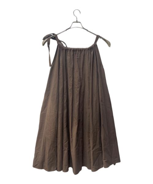 THE FACTORY（ザ ファクトリー）the factory (ザ ファクトリー) リネンキャミソールワンピース ブラウン サイズ:サイズ表記無しの古着・服飾アイテム