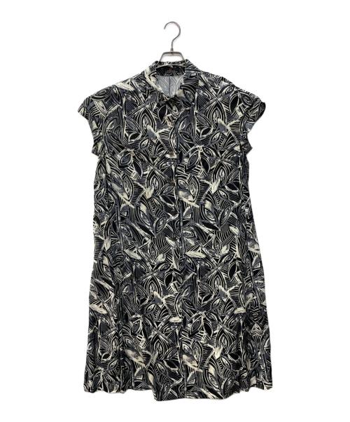 L'EQUIPE YOSHIE INABA（レキップ ヨシエイナバ）L'EQUIPE YOSHIE INABA (レキップ ヨシエイナバ) 総柄ノースリーブシャツワンピース ブラック サイズ:17の古着・服飾アイテム