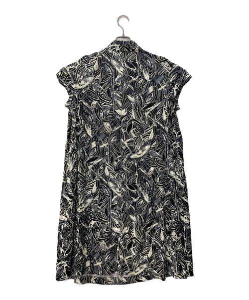 L'EQUIPE YOSHIE INABA（レキップ ヨシエイナバ）L'EQUIPE YOSHIE INABA (レキップ ヨシエイナバ) 総柄ノースリーブシャツワンピース ブラック サイズ:17の古着・服飾アイテム