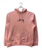 stussyステューシー）の古着「ロゴパーカー」｜ピンク