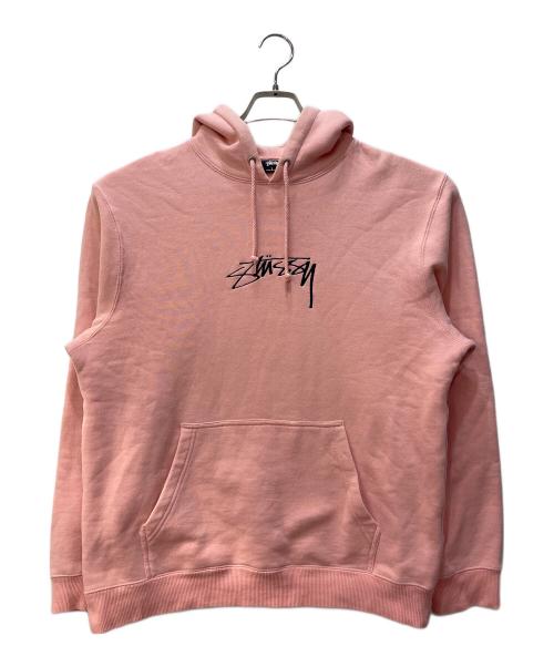 stussy（ステューシー）stussy (ステューシー) ロゴパーカー ピンク サイズ:Lの古着・服飾アイテム