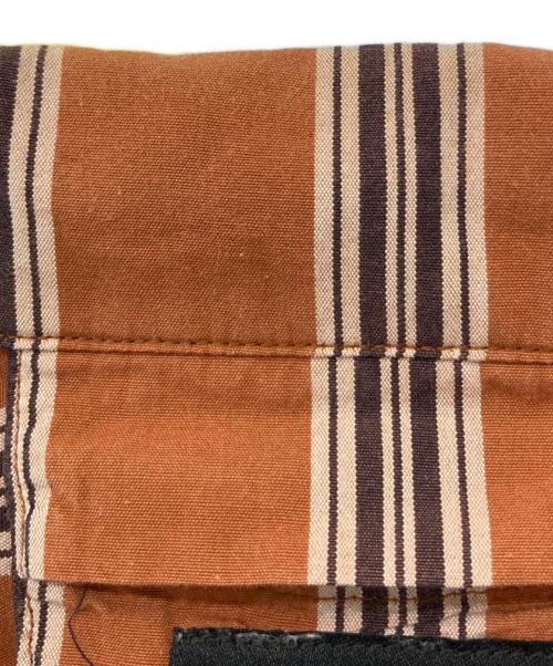 HUF（ハフ）HUF (ハフ) シルク混ストライプオープンカラーシャツ ブラウン サイズ:Lの古着・服飾アイテム