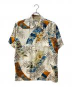MAKANA LEIマカナレイ）の古着「和柄シルクシャツ」｜ベージュ