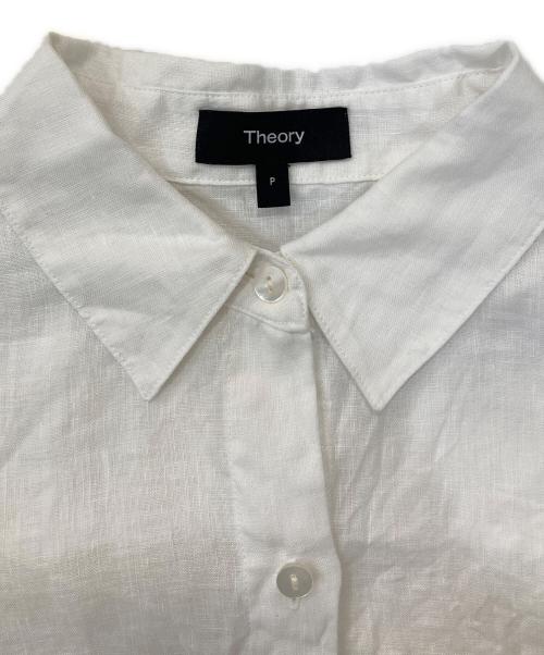 theory（セオリー）theory (セオリー) ショート丈リネンシャツ ホワイト サイズ:Ｐの古着・服飾アイテム
