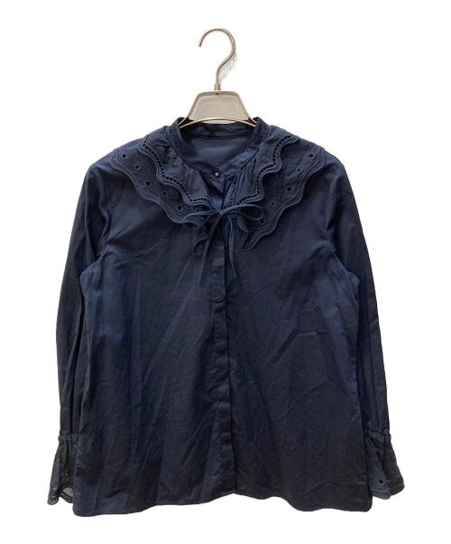 ANAYI（アナイ）ANAYI (アナイ) フリルブラウス ネイビー サイズ:36の古着・服飾アイテム