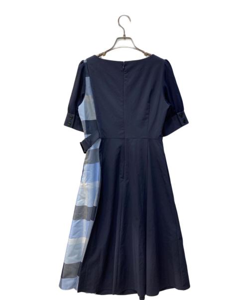 BLUE LABEL CRESTBRIDGE（ブルーレーベルクレストブリッジ）BLUE LABEL CRESTBRIDGE (ブルーレーベルクレストブリッジ) ライトウェザーコットンライクドレス ネイビー サイズ:36の古着・服飾アイテム