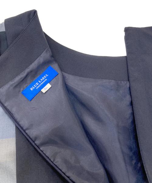 BLUE LABEL CRESTBRIDGE（ブルーレーベルクレストブリッジ）BLUE LABEL CRESTBRIDGE (ブルーレーベルクレストブリッジ) ライトウェザーコットンライクドレス ネイビー サイズ:36の古着・服飾アイテム
