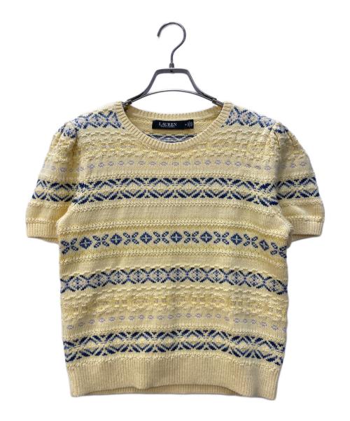 LAUREN RALPH LAUREN（ローレンラルフローレン）LAUREN RALPH LAUREN (ローレンラルフローレン) 半袖ニット イエロー サイズ:Mの古着・服飾アイテム