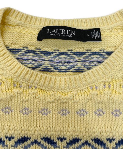 LAUREN RALPH LAUREN（ローレンラルフローレン）LAUREN RALPH LAUREN (ローレンラルフローレン) 半袖ニット イエロー サイズ:Mの古着・服飾アイテム