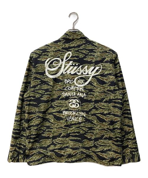 stussy（ステューシー）stussy (ステューシー) タイガーカモコーチジャケット カーキ サイズ:XLの古着・服飾アイテム