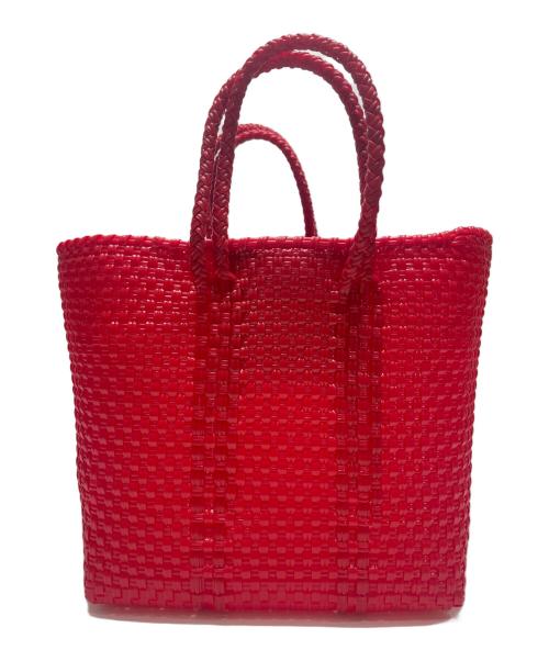 OJO DE MEX（オホデメックス）OJO DE MEX (オホデメックス) チャーム付カゴバッグ レッドの古着・服飾アイテム