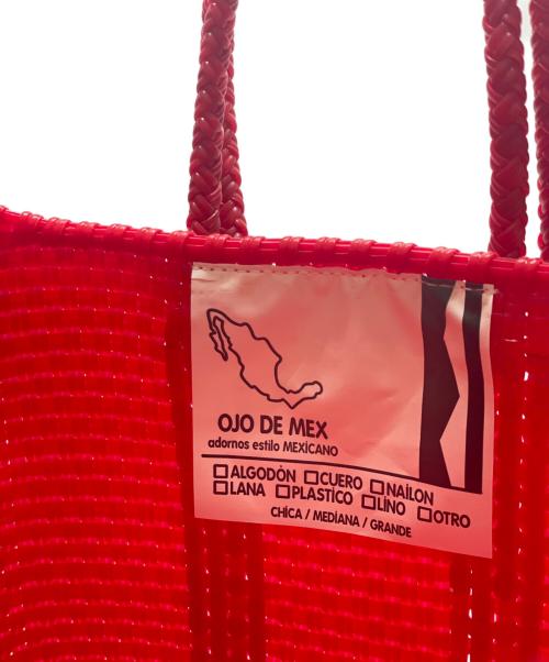 OJO DE MEX（オホデメックス）OJO DE MEX (オホデメックス) チャーム付カゴバッグ レッドの古着・服飾アイテム