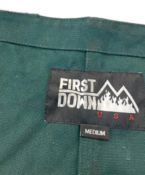 FIRST DOWN（ファーストダウン）FIRST DOWN (ファーストダウン) オーバーオール グリーン サイズ:Mediumの古着・服飾アイテム