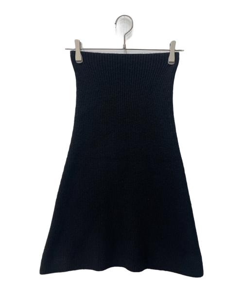 AP STUDIO（エーピーストゥディオ）AP STUDIO (エーピーストゥディオ) カシミヤ混リブニットケープ ブラックの古着・服飾アイテム