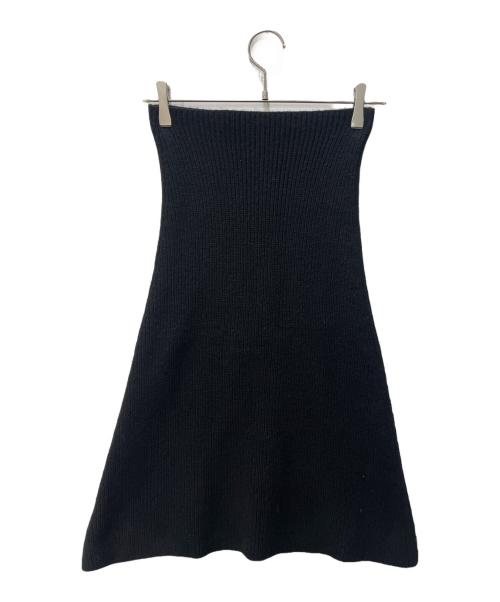 AP STUDIO（エーピーストゥディオ）AP STUDIO (エーピーストゥディオ) カシミヤ混リブニットケープ ブラックの古着・服飾アイテム