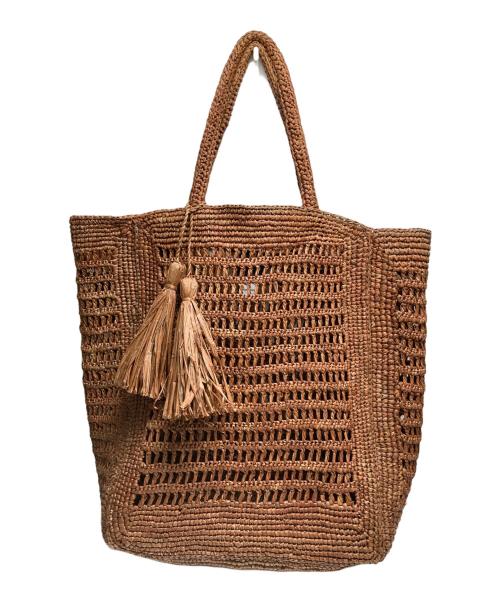 MAISON N.H PARIS（メゾン・エヌ・アッシュ・パリ）MAISON N.H PARIS (メゾン・エヌ・アッシュ・パリ) ラフィアカゴバッグ SUCRE BRUNの古着・服飾アイテム