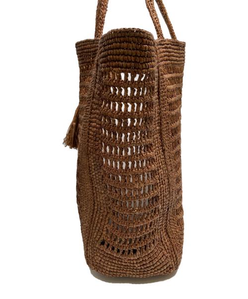 MAISON N.H PARIS（メゾン・エヌ・アッシュ・パリ）MAISON N.H PARIS (メゾン・エヌ・アッシュ・パリ) ラフィアカゴバッグ SUCRE BRUNの古着・服飾アイテム
