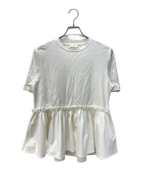 BALLSEY（ボールジィ）BALLSEY (ボールジィ) ジャージコンビ ペプラムプルオーバー ホワイト サイズ:36の古着・服飾アイテム