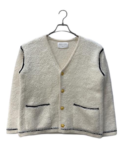 MACPHEE（マカフィー）MACPHEE (マカフィー) ムートンVネックカーディガン ホワイト サイズ:Sの古着・服飾アイテム