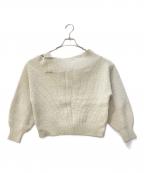 mystradeマイストラーダ）の古着「ベロアリボンオフショルニット」｜ベージュ