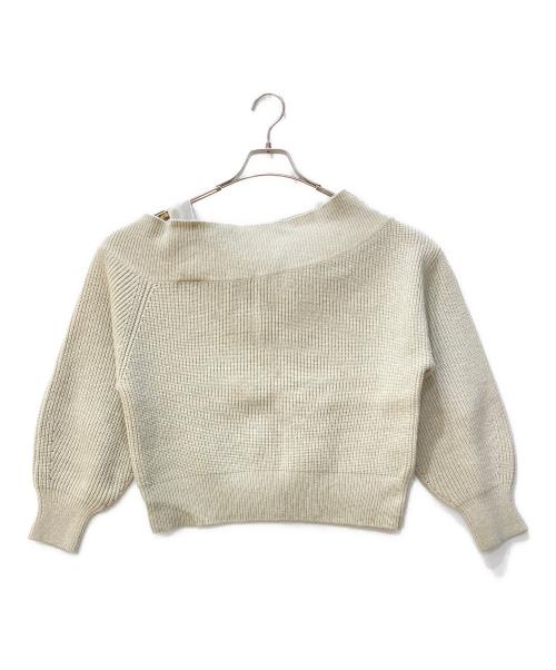 mystrade（マイストラーダ）mystrade (マイストラーダ) ベロアリボンオフショルニット ベージュ サイズ:38の古着・服飾アイテム