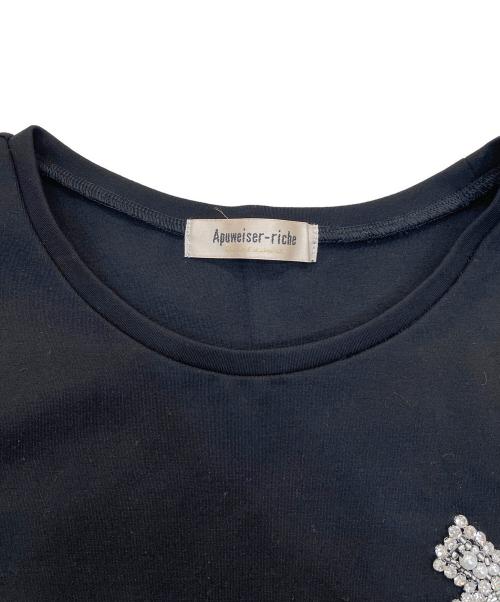 Apuweiser-riche（アプワイザーリッシェ）Apuweiser-riche (アプワイザーリッシェ) リボンTシャツ ブラック サイズ:2の古着・服飾アイテム