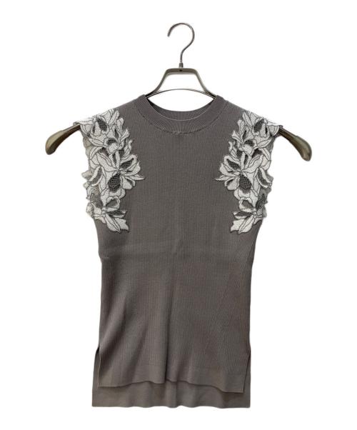 Mystrada（マイストラーダ）Mystrada (マイストラーダ) エンブロイダリーニット ベージュ サイズ:38の古着・服飾アイテム