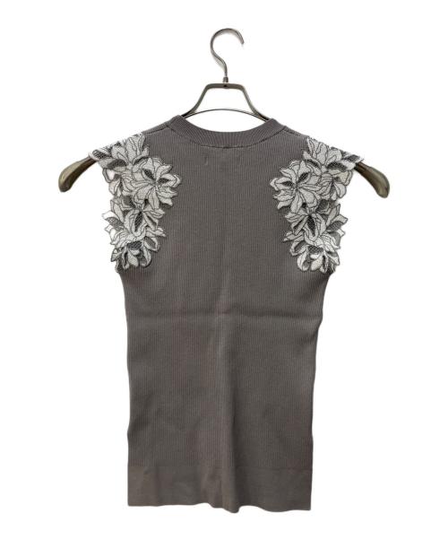 Mystrada（マイストラーダ）Mystrada (マイストラーダ) エンブロイダリーニット ベージュ サイズ:38の古着・服飾アイテム