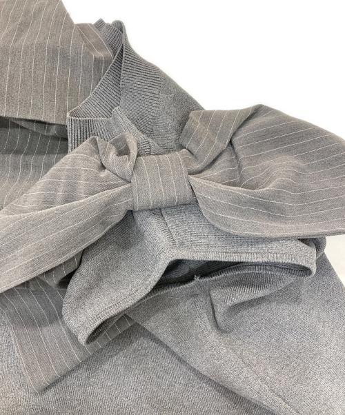 Mystrada（マイストラーダ）Mystrada (マイストラーダ) ショルダーリボンニット グレー サイズ:38の古着・服飾アイテム