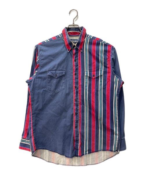 Wrangler（ラングラー）Wrangler (ラングラー) 古着ストライプシャツ インディゴ サイズ:XLの古着・服飾アイテム